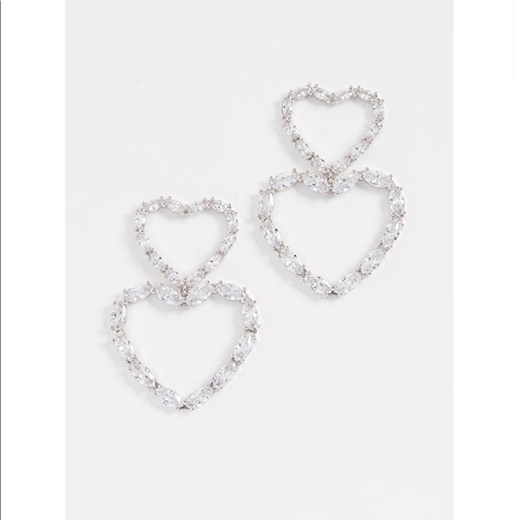 Shashi Falling For You Heart Cz Earrings 75$